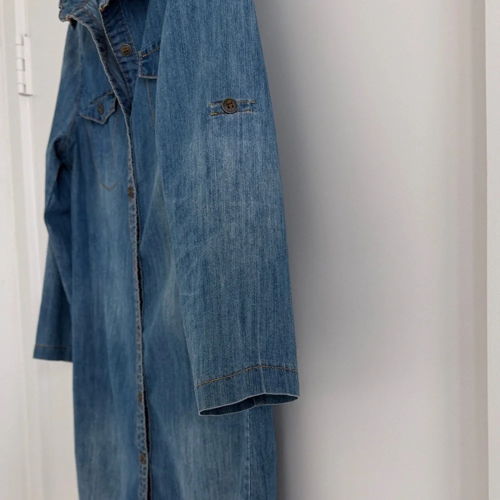Denim Shirt Dress Above the Knee - Picture 8 of 16
